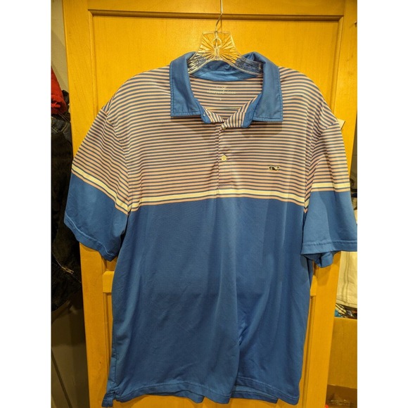 VINEYARD VINES‎ Performance GOLF Shirt Blue / PINK Striped Large - Picture 5 of 5